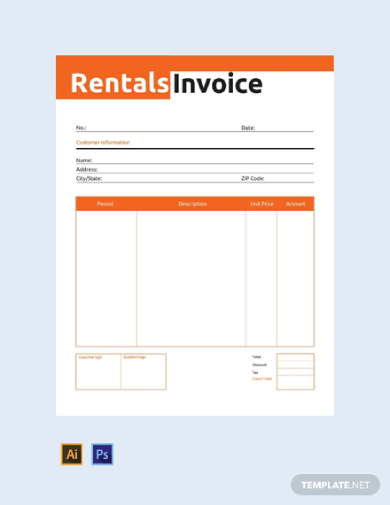 commercial rental invoice