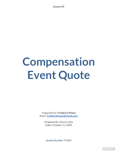 compensation event quotation template
