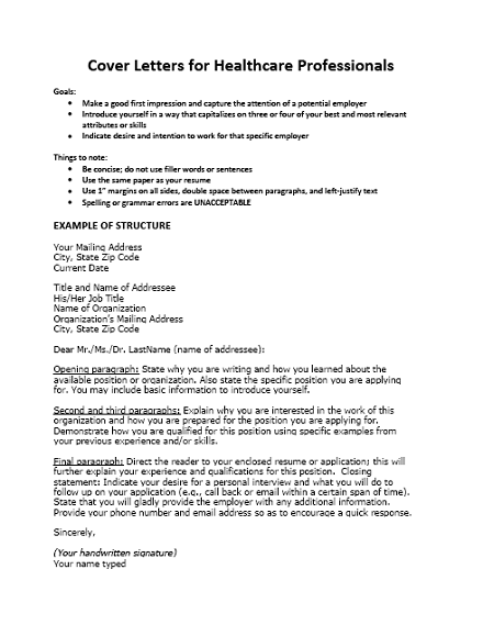 public health professional cover letter