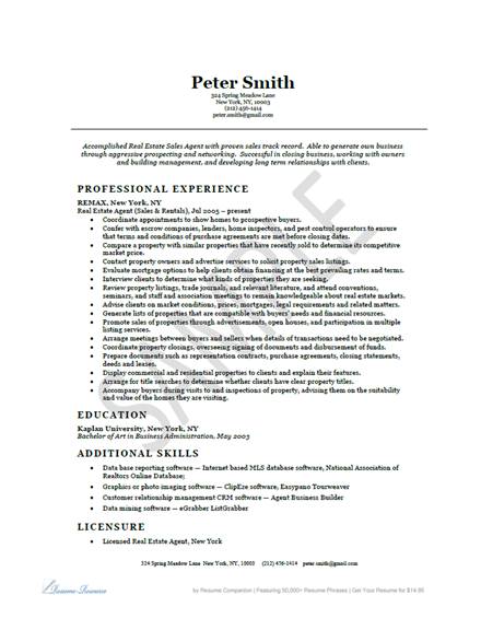 creative real estate resume template