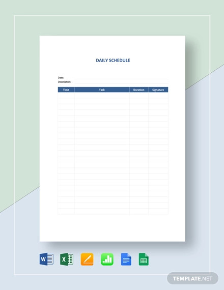 google docs daily schedule template