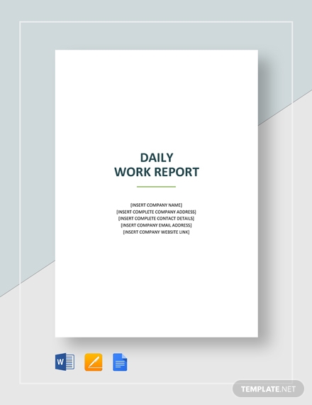 Work Report 29 Examples Format Docs Word Pages PDF