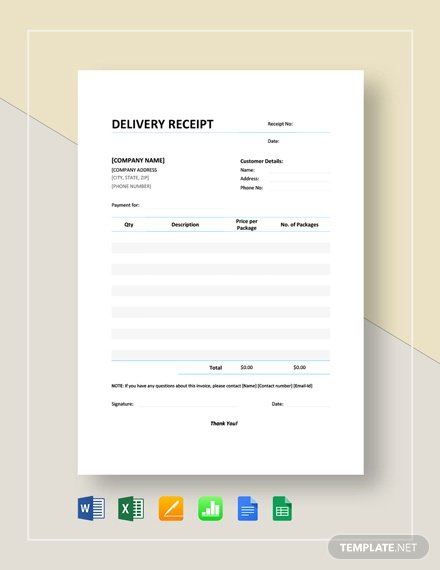 delivery receipt 7 examples format pdf examples