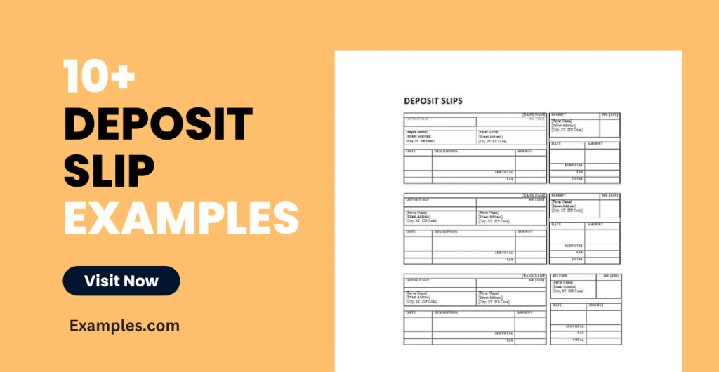 Deposit Slip Examples