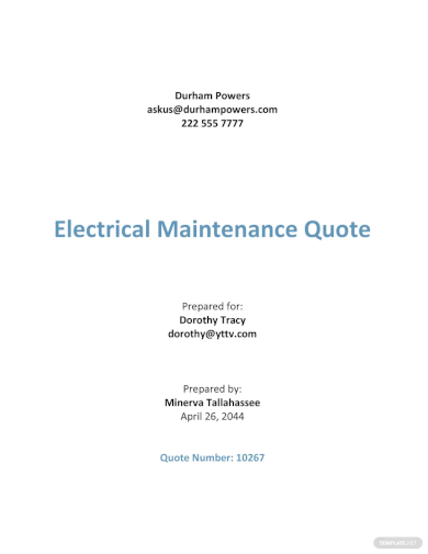 electrical work quotation template
