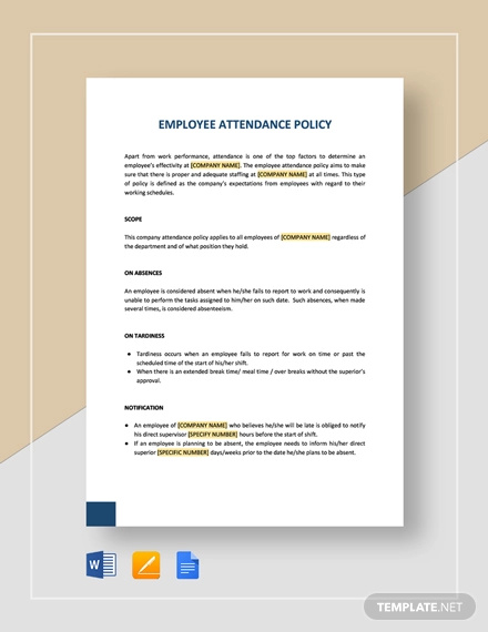 Attendance Policy 15 Examples Format Pdf 7023