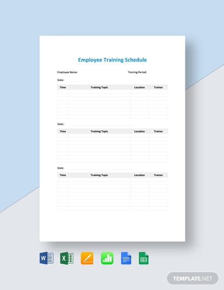 training schedule template excel free