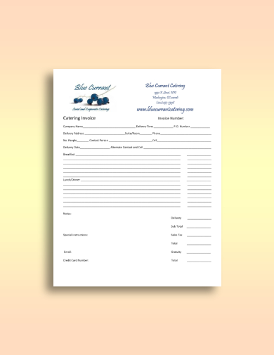 event catering invoice