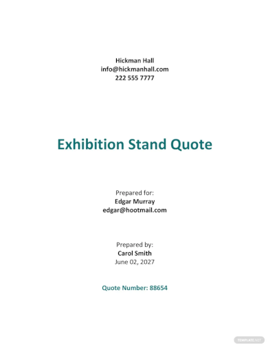 exhibition stand building quote template