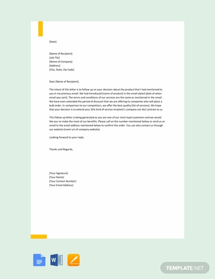 follow up real estate marketing letter