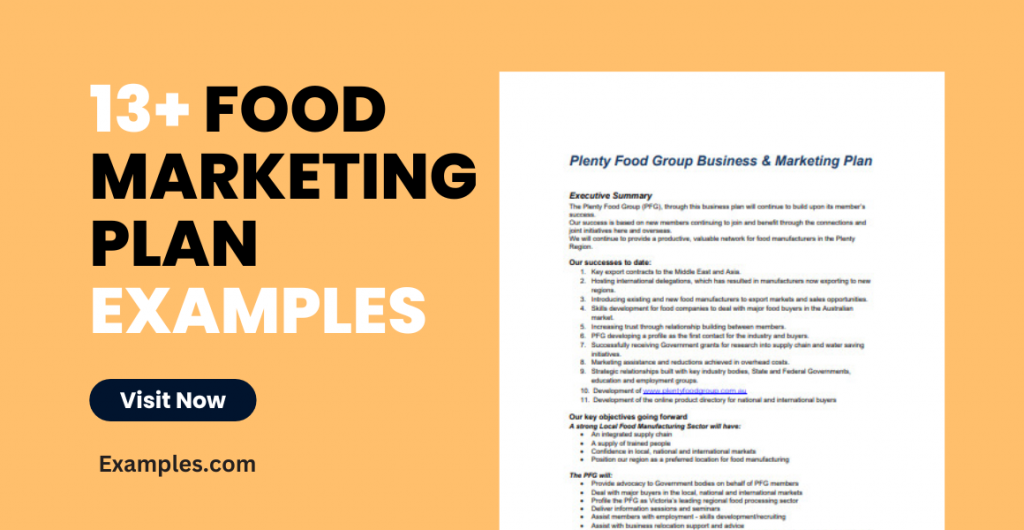 Food Marketing Plan Examples