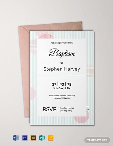 formal baptism invitation card