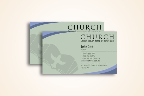 formal church business card