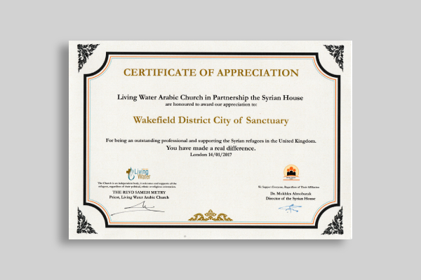 formal church certificate of appreciation