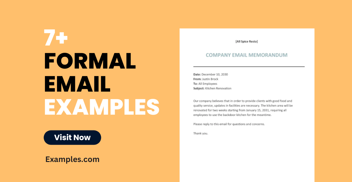 Formal Email Examples