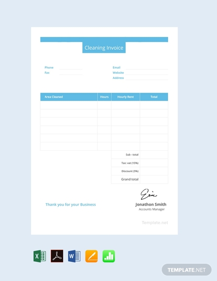 free cleaning invoice template