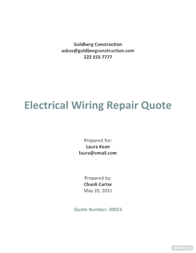 free electrical job quotation template