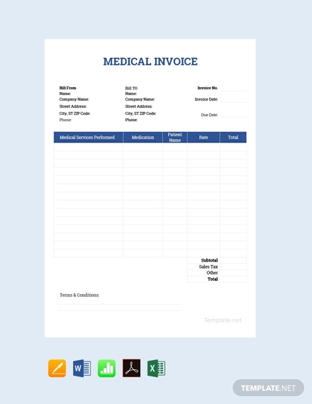 free medical invoice template