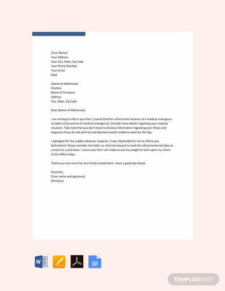 Medical Leave Letter - Examples, Format ...