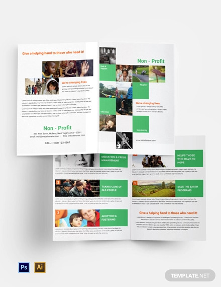 free non profit bi fold brochure template