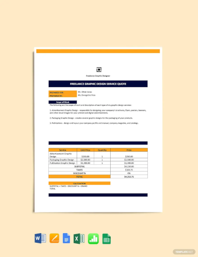 freelance service quotation template