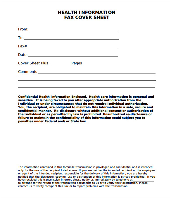 sample fax cover sheet for medical office