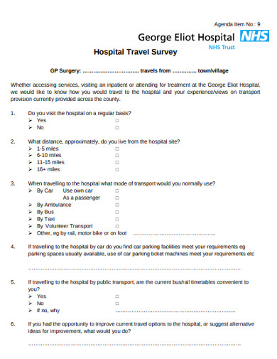 hospital travel survey