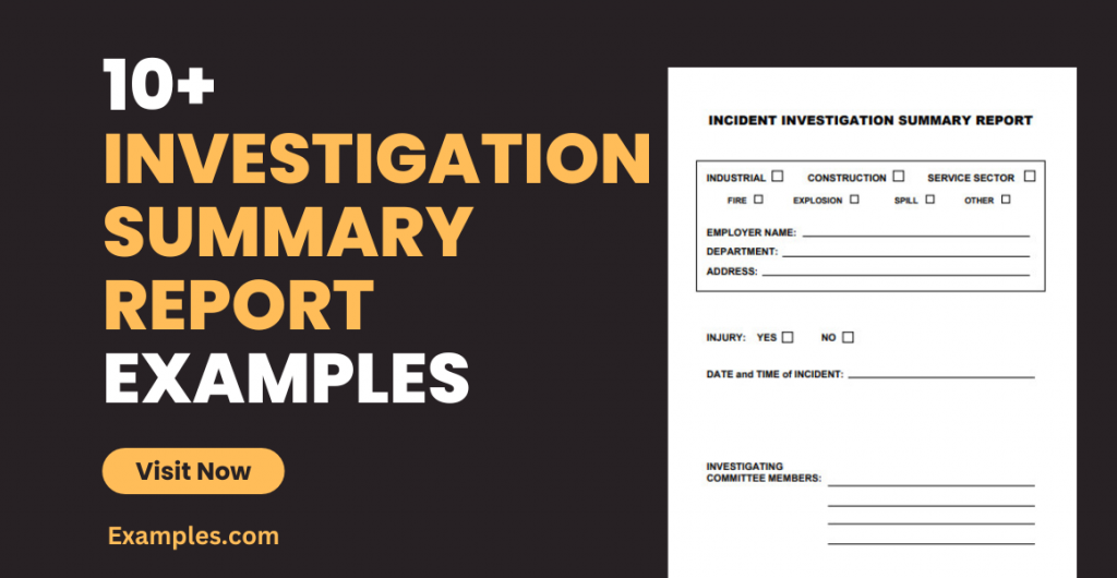 Investigation Summary Report Examples