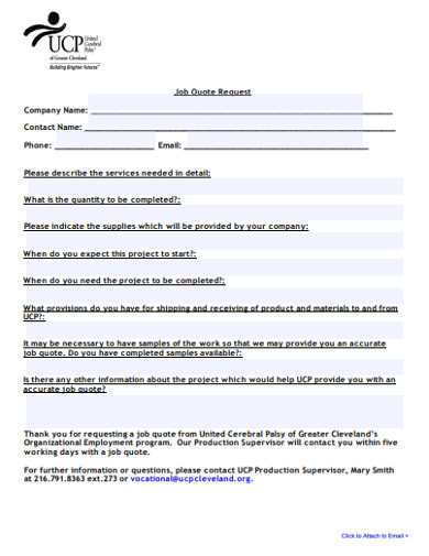 job quote request form