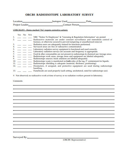 laboratory survey form