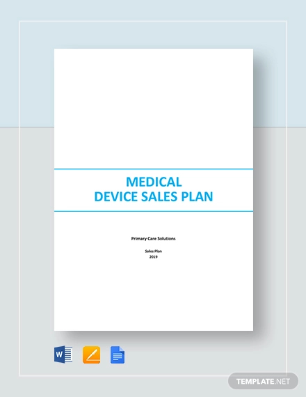medical device sales plan template