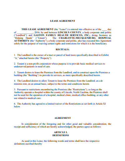 Medical Office Lease Agreement - 5+ Examples, Format, Pdf | Examples