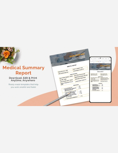 Medical Patient Summary Report Template