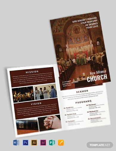 modern church brochure