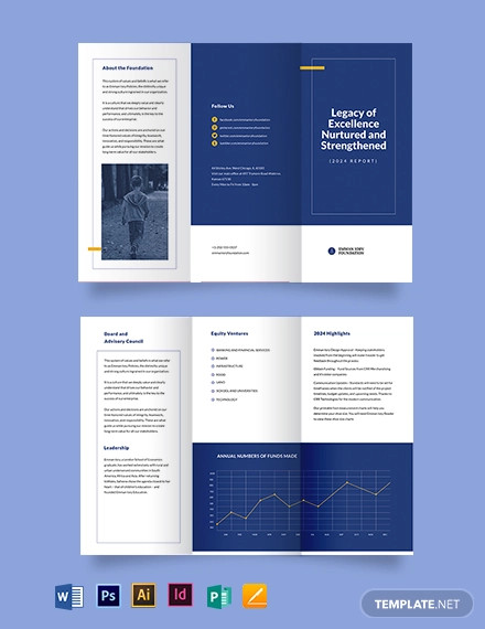 ngo annual report tri fold brochure template
