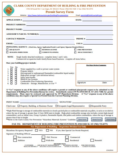 permit survey form