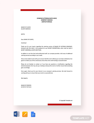 proposal letter for catering services