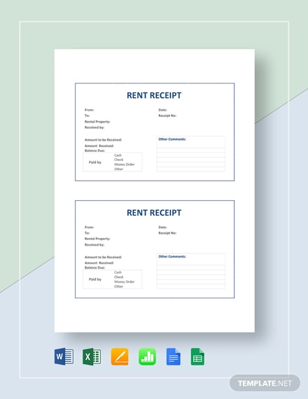 Rent Receipt Format Sample Filled