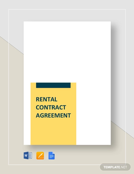 rental contract agreement template