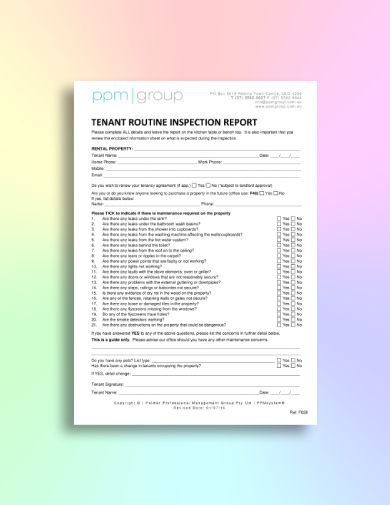 rental maintenance routing inspection report
