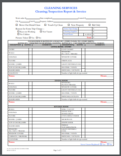 Residential Cleaning Invoice