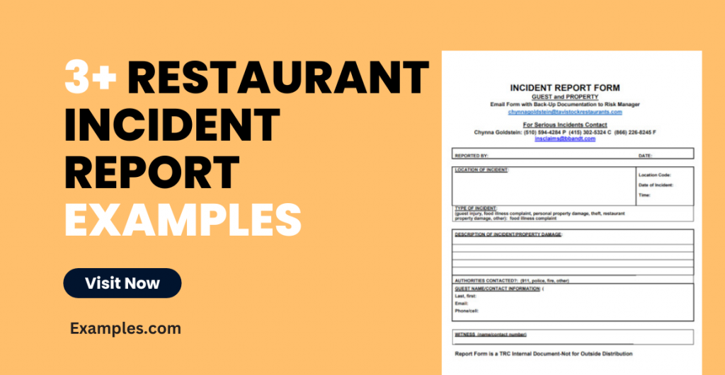 Restaurant Incident Report Examples
