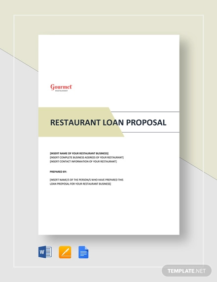 restaurant loan proposal template