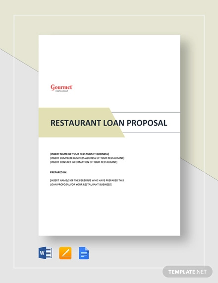 Restaurant Loan Proposal Template