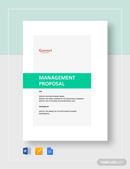 restaurant management proposal template