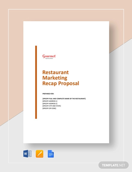 restaurant marketing recap proposal template