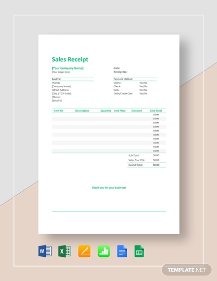 Sales Receipt Template