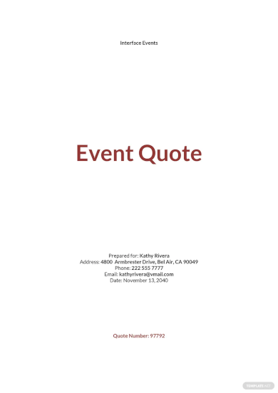 sample event quotation template example