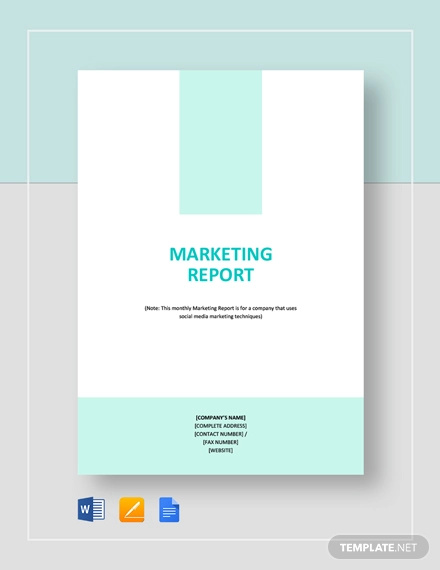 sample marketing report template