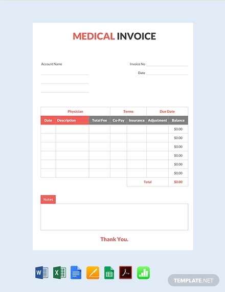 Medical Invoice - 10+ Examples, Templates, Pdf